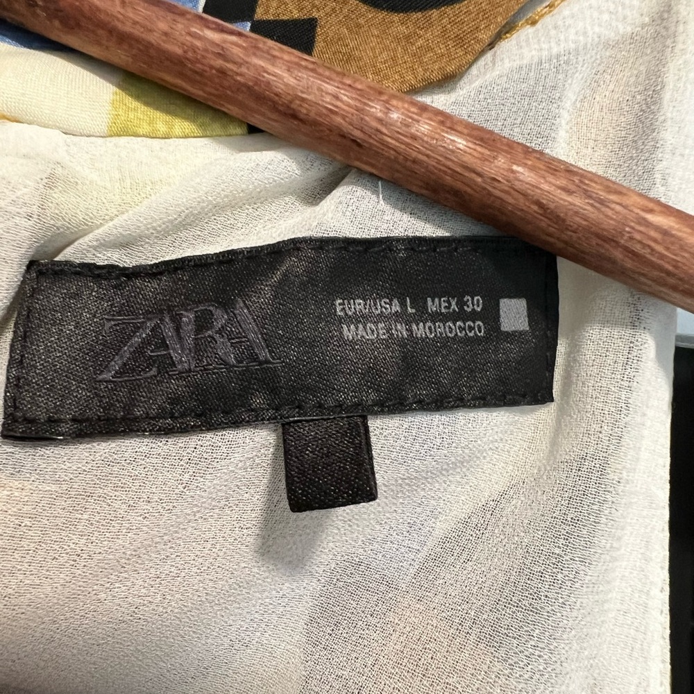 Zara Geometric Feather Trim Dress - Picture 5 of 5